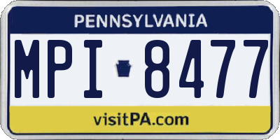 PA license plate MPI8477