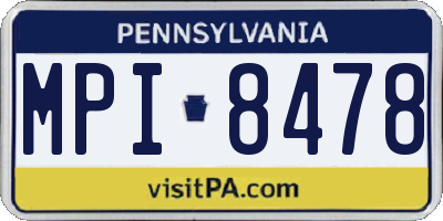 PA license plate MPI8478