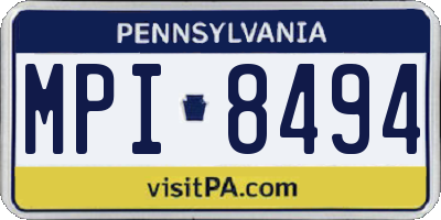 PA license plate MPI8494
