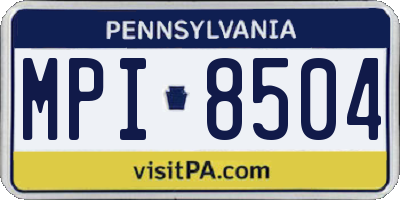 PA license plate MPI8504