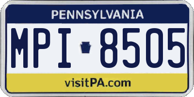 PA license plate MPI8505