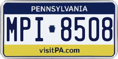 PA license plate MPI8508