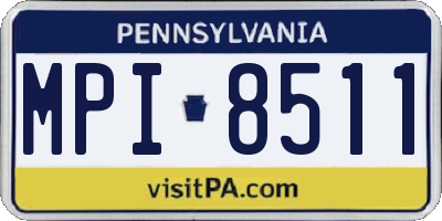 PA license plate MPI8511