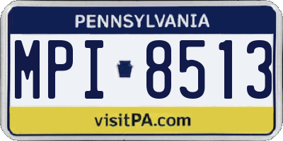 PA license plate MPI8513