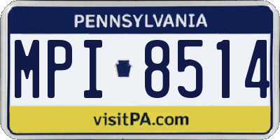 PA license plate MPI8514
