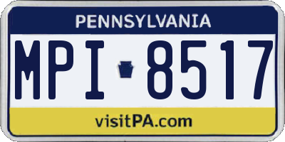 PA license plate MPI8517