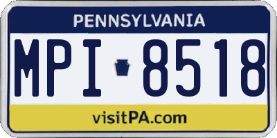 PA license plate MPI8518