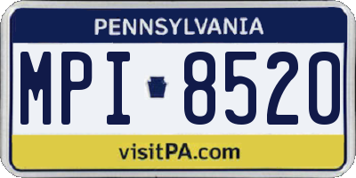 PA license plate MPI8520