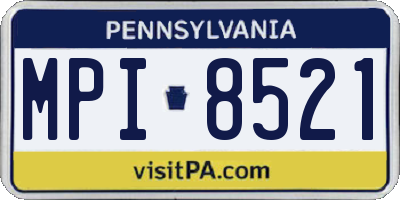 PA license plate MPI8521