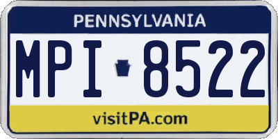 PA license plate MPI8522