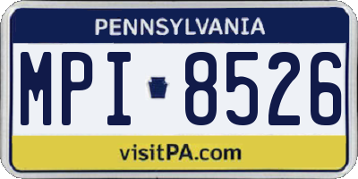PA license plate MPI8526