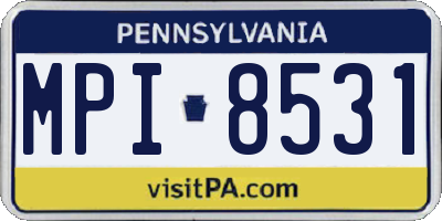PA license plate MPI8531