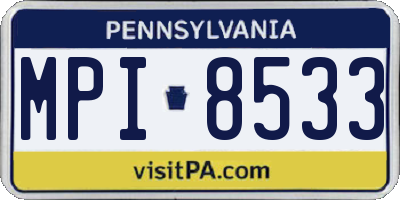 PA license plate MPI8533