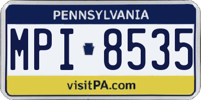 PA license plate MPI8535