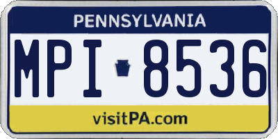 PA license plate MPI8536