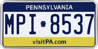 PA license plate MPI8537