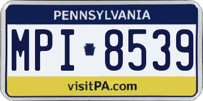 PA license plate MPI8539