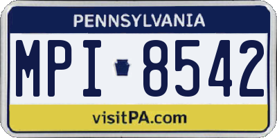 PA license plate MPI8542