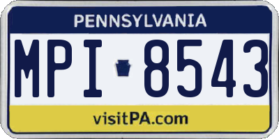 PA license plate MPI8543