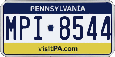 PA license plate MPI8544
