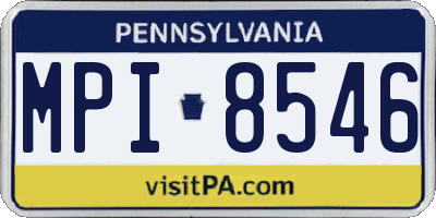PA license plate MPI8546