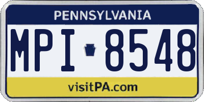 PA license plate MPI8548