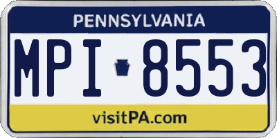 PA license plate MPI8553