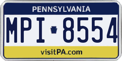 PA license plate MPI8554