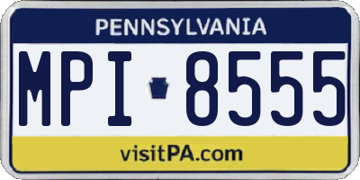 PA license plate MPI8555