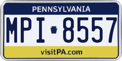 PA license plate MPI8557