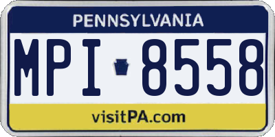PA license plate MPI8558