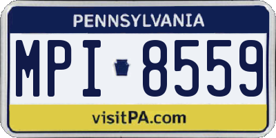 PA license plate MPI8559