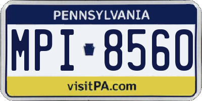 PA license plate MPI8560