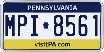 PA license plate MPI8561