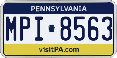 PA license plate MPI8563