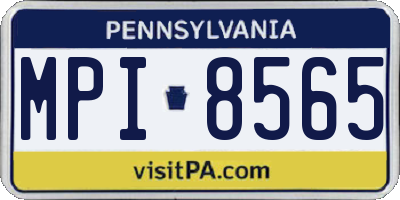 PA license plate MPI8565