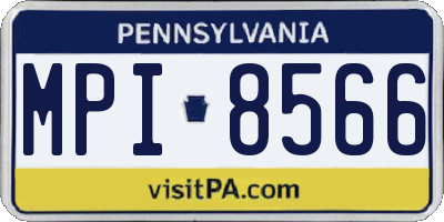 PA license plate MPI8566