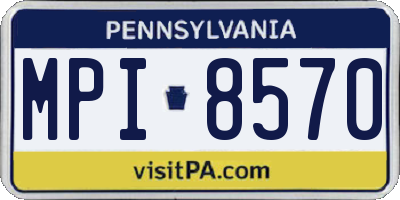 PA license plate MPI8570
