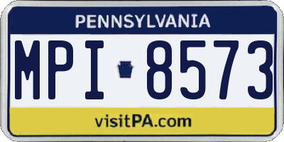 PA license plate MPI8573