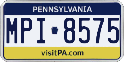 PA license plate MPI8575