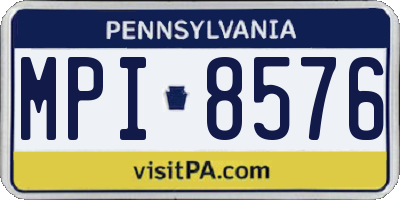 PA license plate MPI8576