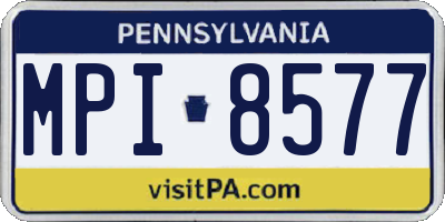 PA license plate MPI8577