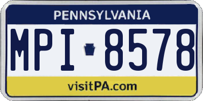 PA license plate MPI8578