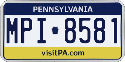 PA license plate MPI8581