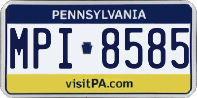 PA license plate MPI8585