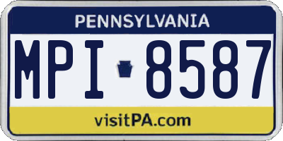 PA license plate MPI8587