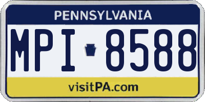 PA license plate MPI8588
