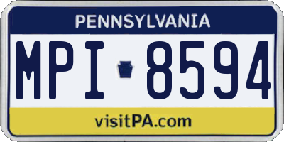 PA license plate MPI8594