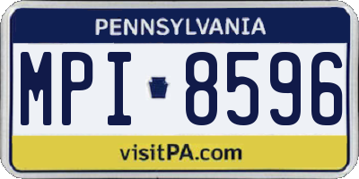 PA license plate MPI8596