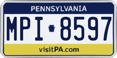 PA license plate MPI8597